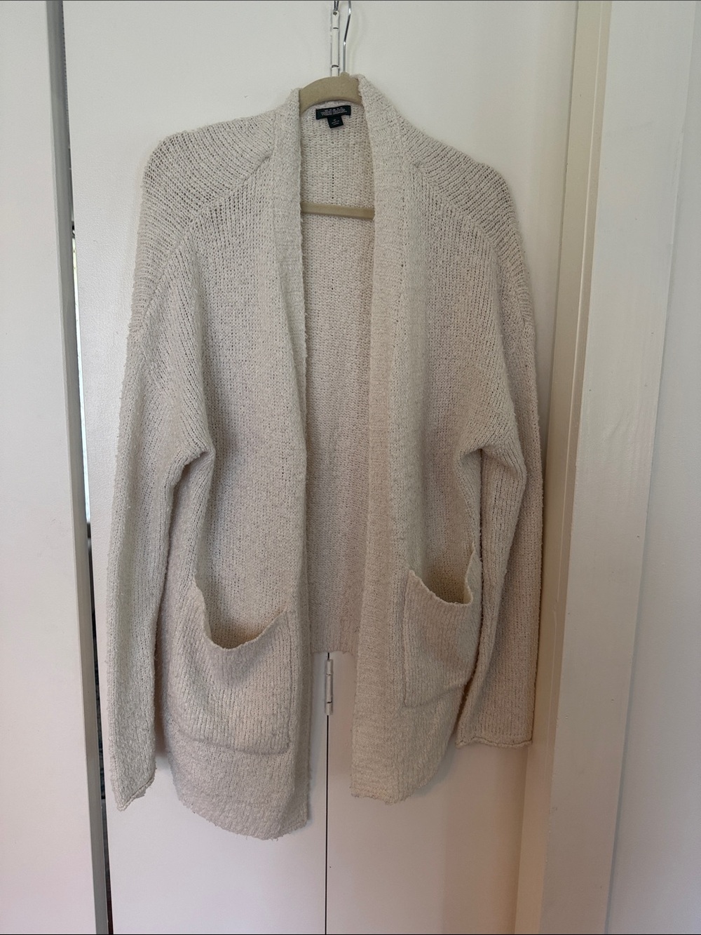 Wild Fable Cream Open Cardigan with Front Pockets